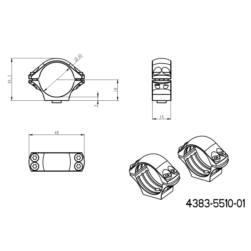 30mm scope rings | long Picatinny QD Ergo base