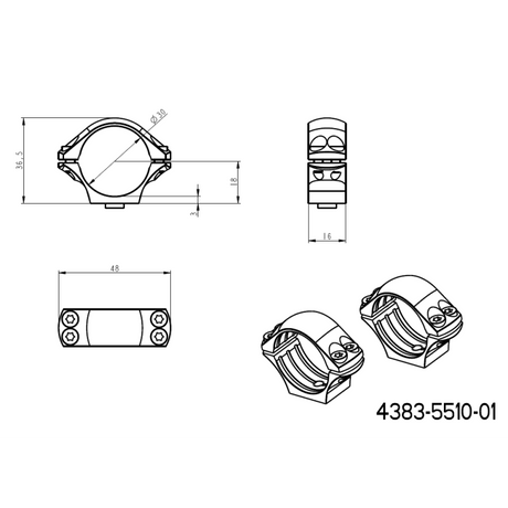 30mm scope rings | two-piece Picatinny QD base