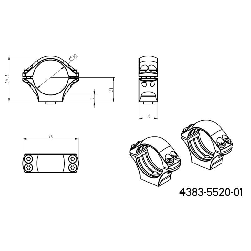 30mm scope rings | long Picatinny QD Ergo base