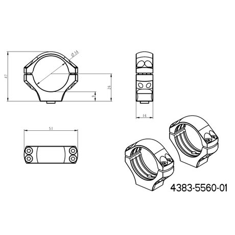 34mm scope rings | two-piece Picatinny QD Ergo base