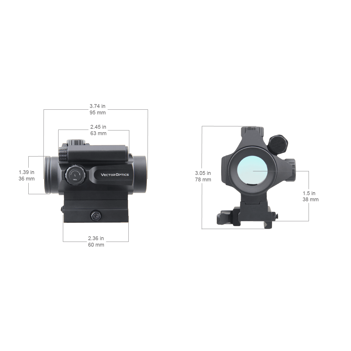 Vector Optics Nautilus 1x30 Scope Double Reticle red dot